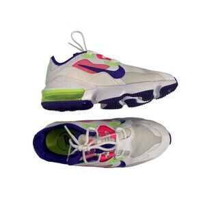 Nike Air Max Womens Sneakers 6.5 White neon Mesh Lace-Up Athletic Shoes 8969